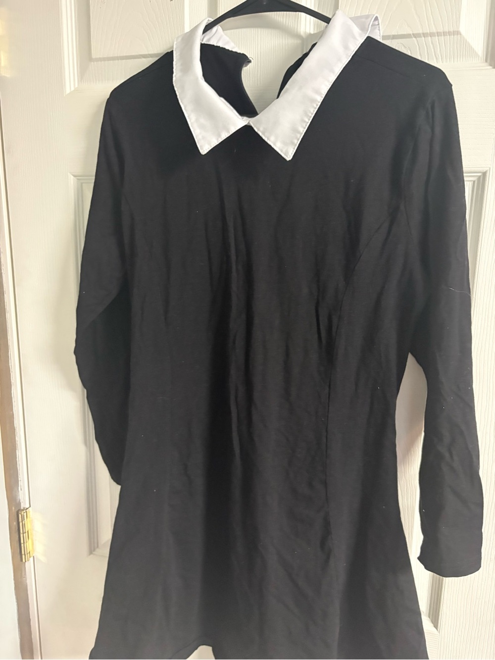 Black Long Sleeve Dress with White Collar